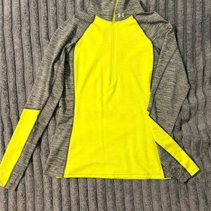 Under Armour Women's Bright Yellow and Gray Long Sleeve Tee